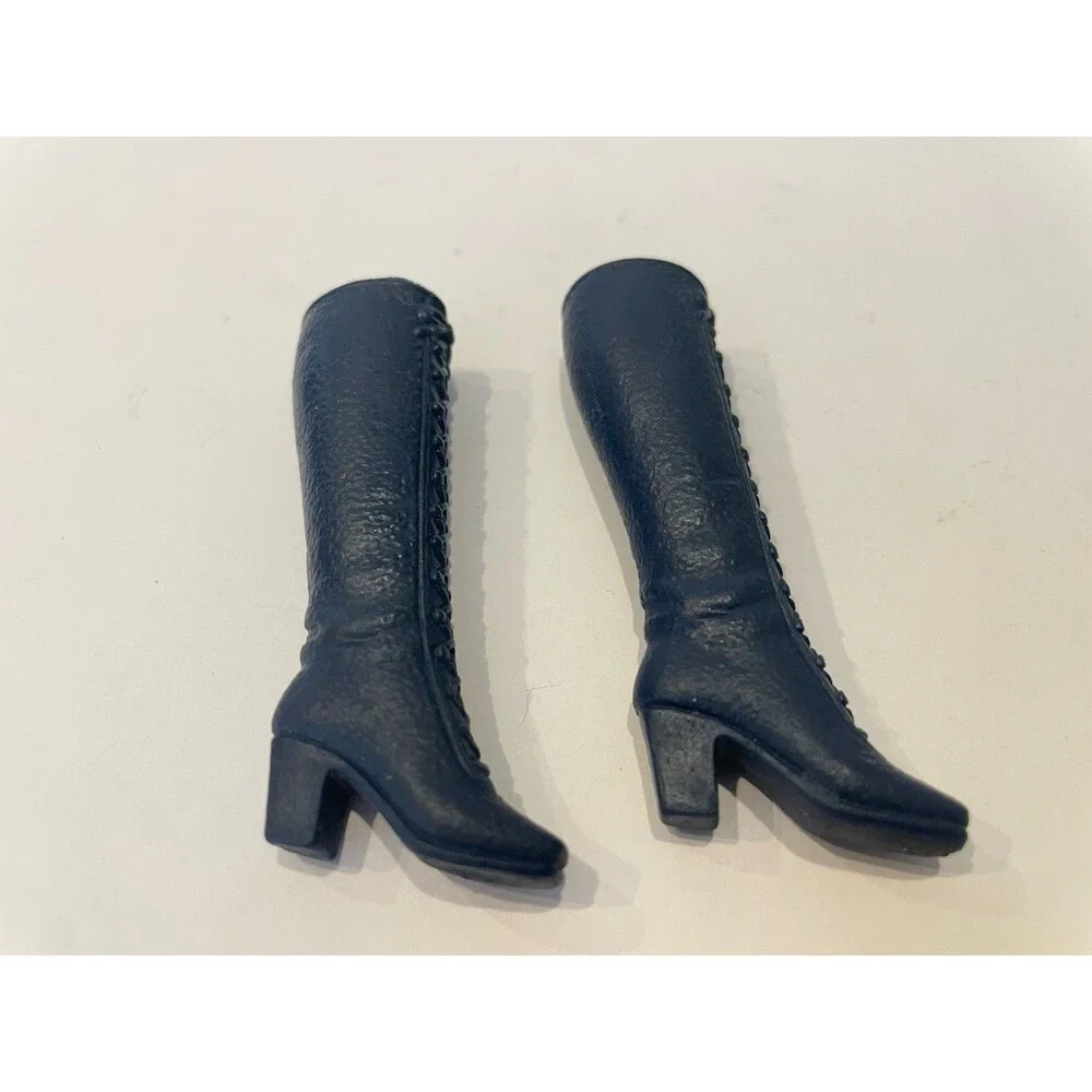 Vintage Superstar Barbie Navy Blue Lace-Up Squishy Boots 1970 Korea